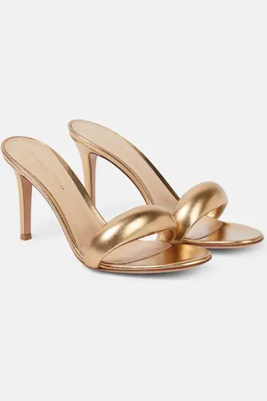 Gianvito Rossi Bijoux 85 metallic leather mules