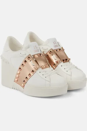 VALENTINO GARAVANI Open Disco leather wedge sneakers