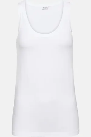 Brunello Cucinelli Cotton-blend tank top