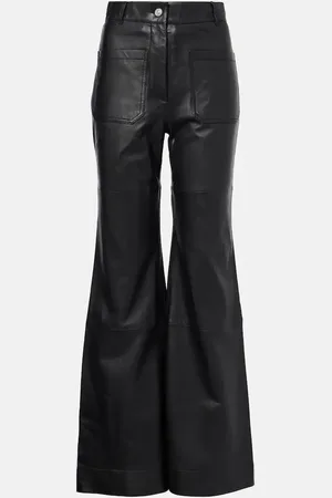 Victoria Beckham Alina high-rise leather bootcut pants
