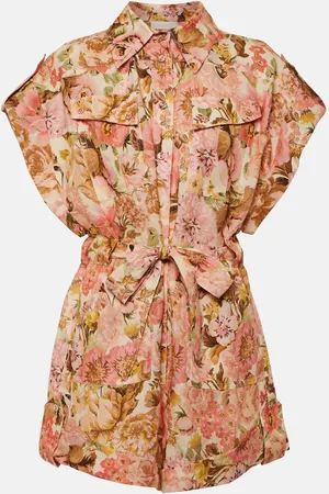 ZIMMERMANN Golden floral linen romper