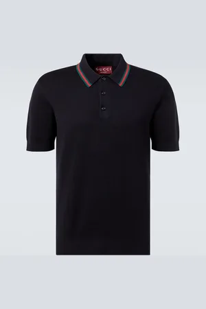 Gucci Web Stripe silk and cotton polo shirt