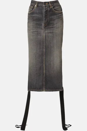 Balenciaga Lace-up denim pencil skirt