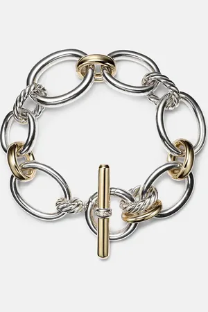 David Yurman DY MercerÂ® 18kt and sterling silver chain bracelet with diamonds