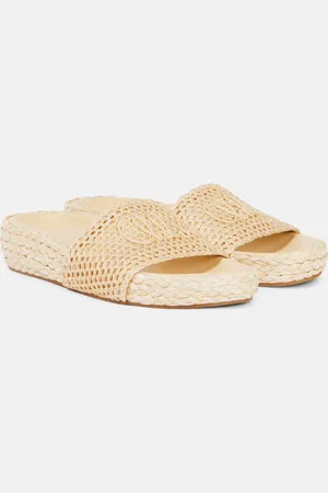 Chloé Isla raffia-effect slides