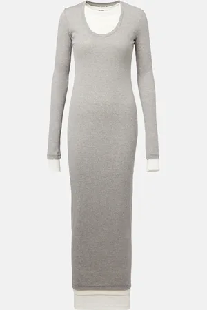 Jil Sander Layered cotton jersey maxi dress