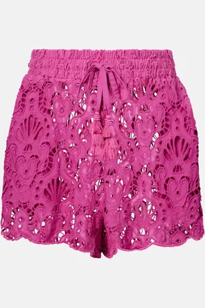 Farm Rio High-rise cotton lace shorts
