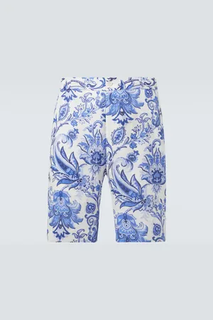 Etro Paisley linen Bermuda shorts