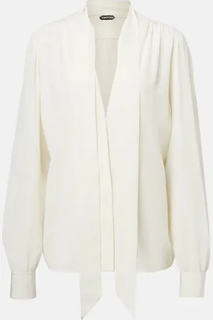 Tom Ford Tie-neck silk crÃªpe de chine blouse