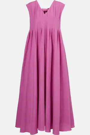 Max Mara Piega ramie and cotton pleated maxi dress