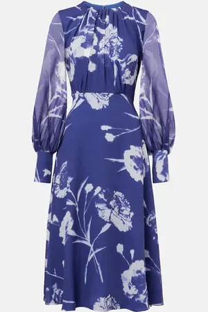 Erdem Floral silk voile midi dress