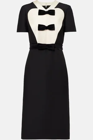 VALENTINO Crepe Couture bow-detail midi dress