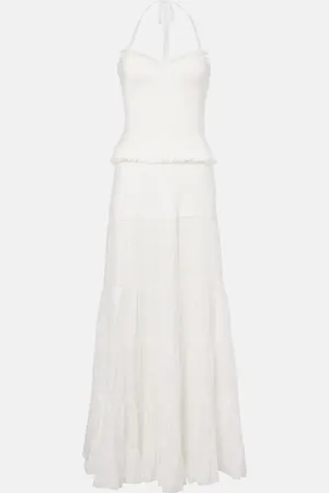 POUPETTE ST BARTH Striped cotton maxi dress