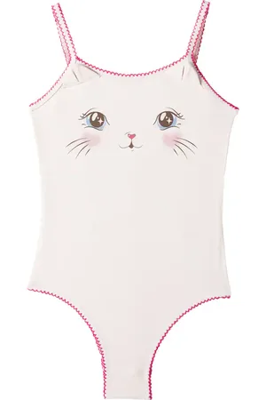 Konges Sløjd Kitty bow-detail printed swimsuit