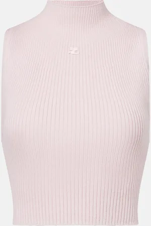 Courrèges Ribbed cotton and wool tank top