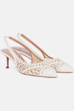 Aquazzura Kahlo 50 raffia slingback pumps