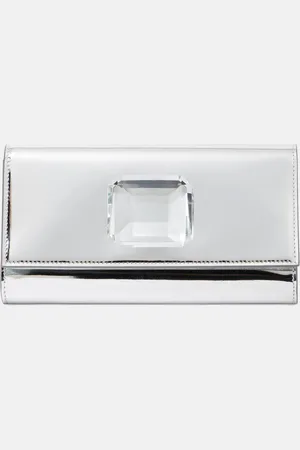 Gianvito Rossi Jaipur embellished mirrored leather clutch