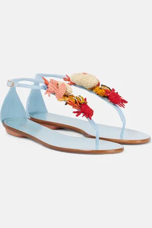 Aquazzura Marea raffia thong sandals
