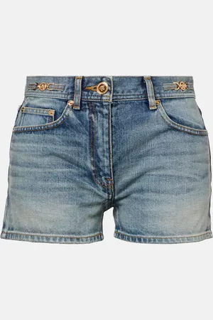 VERSACE Mid-rise denim shorts