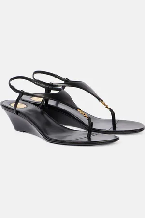 Saint Laurent Cassandre 40 leather wedges