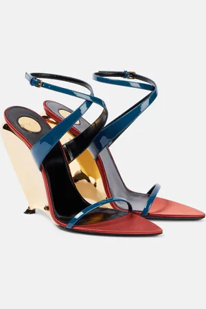 Saint Laurent Tallulah 110 patent leather wedge sandals