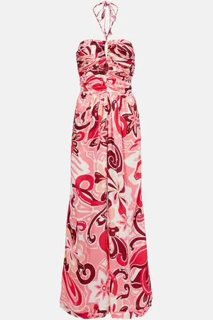 POUPETTE ST BARTH Claudia floral cutout satin jumpsuit