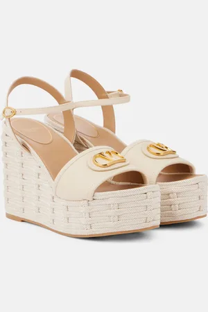VALENTINO GARAVANI VLogo 120 leather espadrille wedges