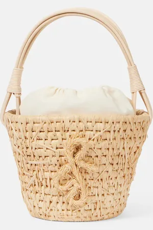 Ruslan Baginskiy Hay rattan-trimmed straw basket bag