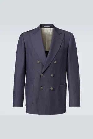Brunello Cucinelli Wool, hemp, and silk suit jacket