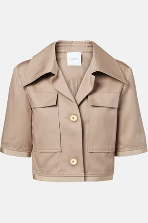 Patou Cropped cotton gabardine jacket