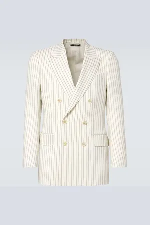Tom Ford Dyllan pinstripe wool and silk organza blazer