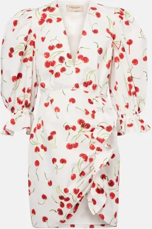 Adriana Degreas Puff-sleeve cotton-blend minidress
