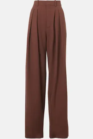 Saint Laurent High-rise wool gabardine wide-leg pants