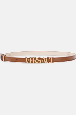 VERSACE Logo leather belt