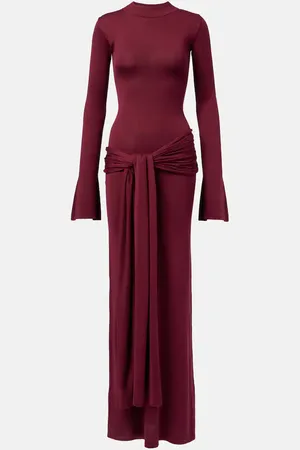AYA MUSE Draped silk-blend maxi dress