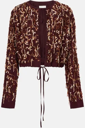 DRIES VAN NOTEN Sequined silk jacket