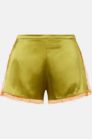 DRIES VAN NOTEN Lace-trimmed silk-blend satin shorts