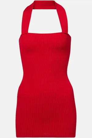 AYA MUSE Ribbed-knit silk and cotton minidress