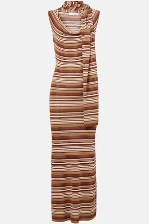 AYA MUSE Striped silk-blend midi dress