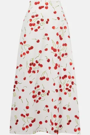 Adriana Degreas Printed cotton high-rise maxi skirt