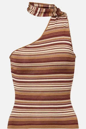 AYA MUSE Scarf-detail knitted silk-blend top