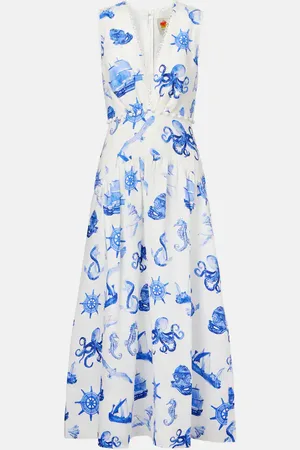 Farm Rio Printed linen midi dress