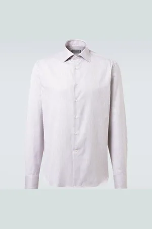 CANALI Striped cotton-blend shirt