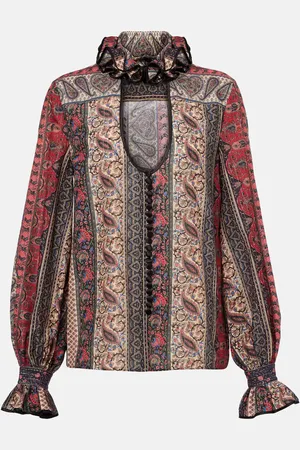 VALENTINO Paisley cotton mousseline blouse