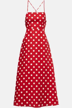 POSSE Lori polka-dot linen maxi dress