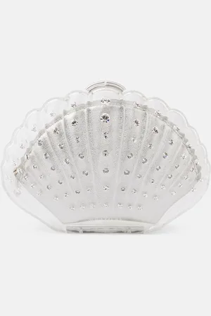 Aquazzura Crystal Shell embellished clutch