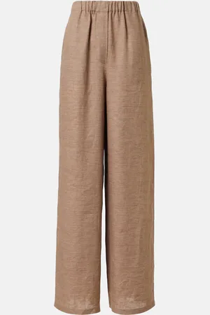 Loro Piana Valerio high-rise linen wide-leg pants