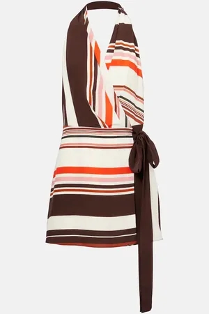 SIR Thistle striped silk satin minidress