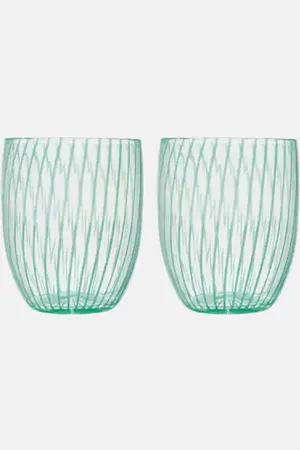 Aquazzura Capri Stripe set of 2 glass tumblers
