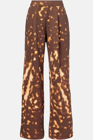 DRIES VAN NOTEN Printed cotton wide-leg pants